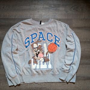 Warner Bros. Gray Space Jam Taz Basketball Graphic Cardigan